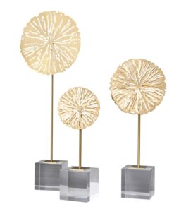 Mô hình lá sen trang trí kệ tivi phòng khách