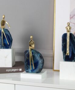 Bộ 3 tượng trừu tượng trang trí kệ tivi phòng khách