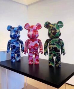 Mô hình gấu bearbrick bape nguy trang cao 28cm
