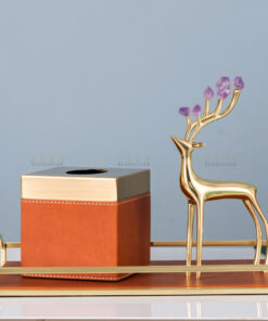 Hươu gắn đá thạch anh tím