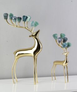 Cặp hươu đồng gắn đá tuyệt đẹp