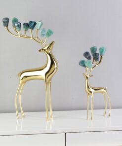 Cặp hươu đồng gắn đá tuyệt đẹp