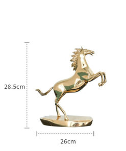 Ngựa hí bằng đồng trang trí kệ tivi phòng khách