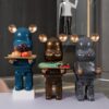 Mô hình gấu bearbrick bưng khay cao 80cm kích thước khay 40cm