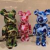 Mô hình gấu bearbrick bape nguy trang cao 28cm