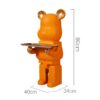 Mô hình gấu bearbrick bưng khay cao 80cm kích thước khay 40cm