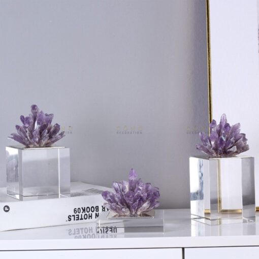 mo hinh hoa bang da 2 Bộ ba hoa đá thạch anh