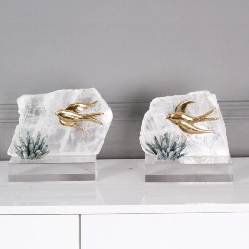 mo hinh trang tri chim en mua xuan Đồ trang trí kệ tivi chim én mùa xuân