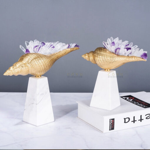 oc bien bang dong (2) Ốc biển gắn đá thạch anh cao cấp