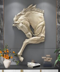Phù điêu 3D đầu ngựa trang trí văn phòng