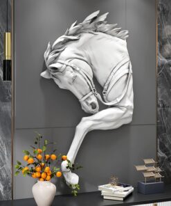 Phù điêu 3D đầu ngựa trang trí văn phòng