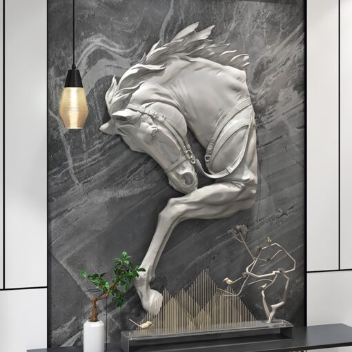 phu dieu 3d dau ngua 5 Phù điêu 3D đầu ngựa trang trí văn phòng