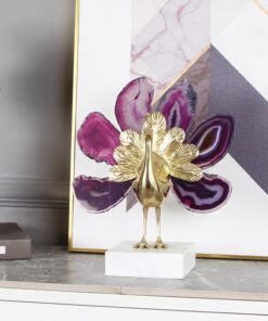 Tượng chim công bằng đá mã nào trang trí phòng khách