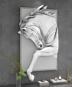 Tranh ngựa dọc phù điêu 3d sáng tạo hot nhất 2021