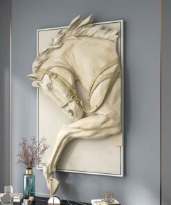 Tranh ngựa dọc phù điêu 3d sáng tạo hot nhất 2021