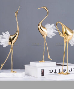 Mô hình chim hạc trang trí kệ tivi phòng khách