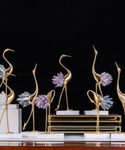 Mô hình chim hạc trang trí kệ tivi phòng khách