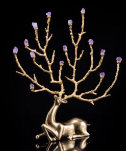 Tượng hươu phong thủy gắn đá