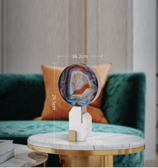 da cam thach trang tri 3 Đá cẩm thạch trang trí kết hợp bình cắm hoa hiện đại