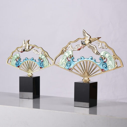 decor mo hinh quat chim hac Quạt họa tiết chim hạc