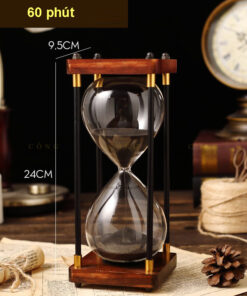 Đồng hồ cát 4 trụ đế gỗ