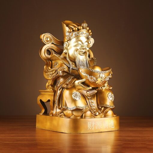 Tượng thần tài bằng đồng ôm tiền vàng Tượng thần tài bằng đồng ôm tiền vàng
