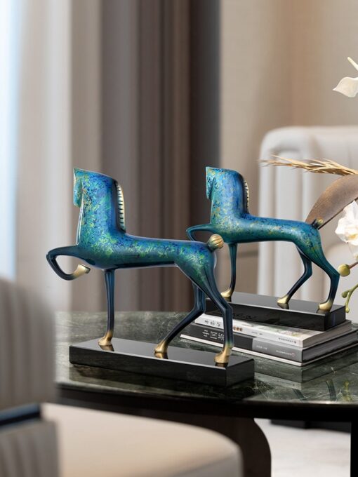 ngua ma dao thanh cong 8 Tượng ngựa nghệ thuật trang trí kệ tủ, tivi