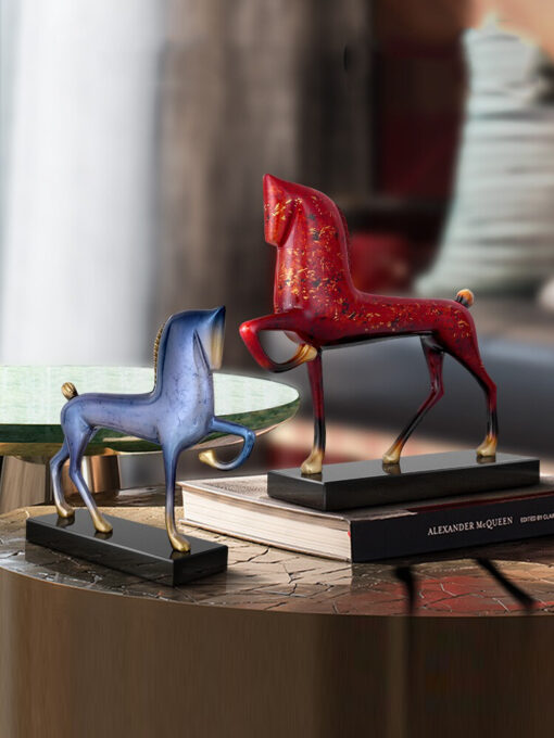 ngua ma dao thanh cong 9 Tượng ngựa nghệ thuật trang trí kệ tủ, tivi