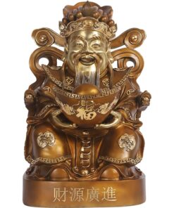 Tượng thần tài bằng đồng ôm tiền vàng