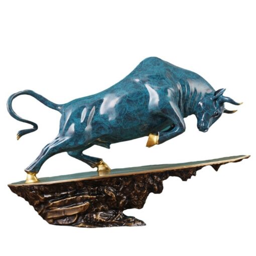 Tượng Bò Tót Long Lân Uy Lực Phong Thủy Màu Xanh Tượng Bò Tót Long Lân Uy Lực Phong Thủy Màu Xanh