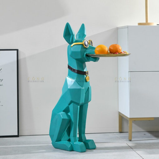 cho bung khay Tượng chó để sàn phòng khách