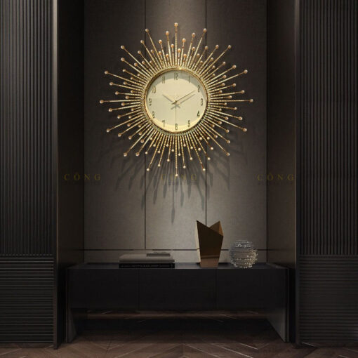 dong ho mat troi Đồng hồ treo tường hình mặt trời