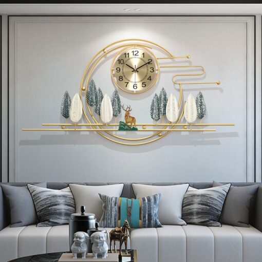 dong-ho-treo-tuong 1 (1) Tranh đồng hồ treo tường hươu nai