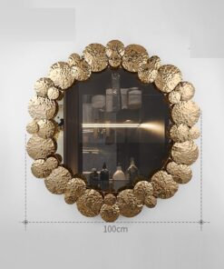 Gương tròn sang trọng trang trí phòng khách
