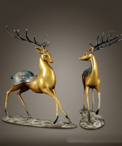 Cặp hươu đồng để bàn