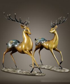 Cặp hươu đồng để bàn
