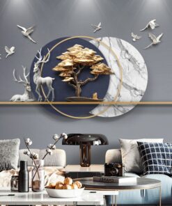 Phù điêu treo tường đôi hươu