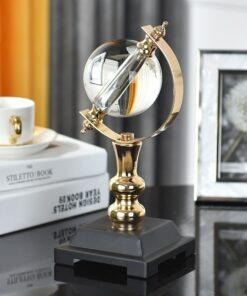 Quả địa cầu pha lê đế kim loại