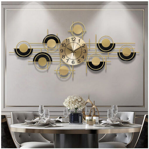 tranh dong ho kim loai 4 Đồng hồ treo tường khối hình học tròn