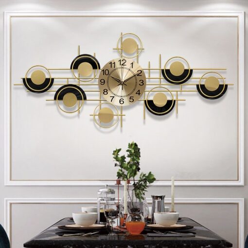 tranh dong ho kim loai 8 Đồng hồ treo tường khối hình học tròn