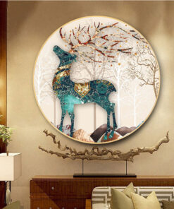 Tranh hươu nai tròn