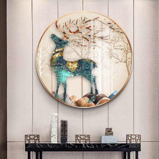 tranh huou Tranh hươu nai tròn