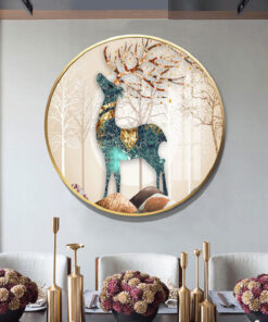 Tranh linh vật phong thủy hình tròn