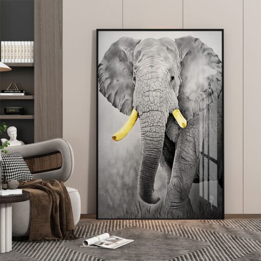 tranh son dau voi Tranh sơn dầu con voi