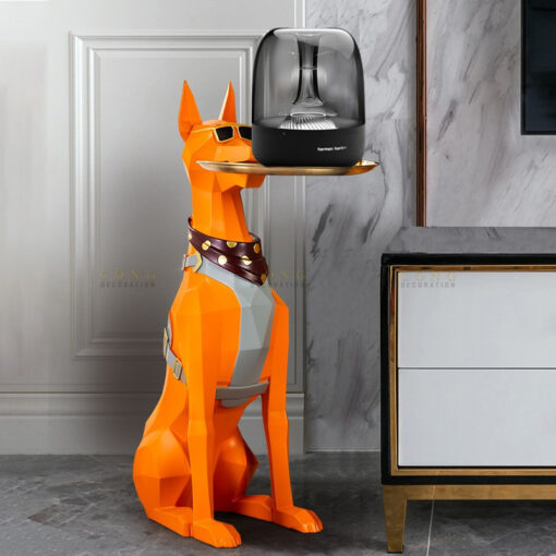 tuong cho de san 4 Tượng chó kết hợp khay đựng trà bánh