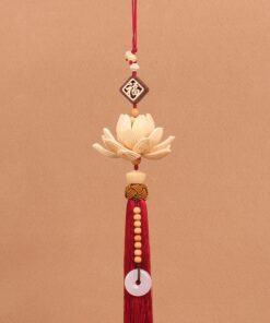 Dây treo xe ô tô chữ “PHÚC” kết hợp ngọc liên hoa