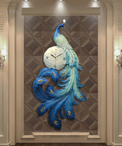 Đồng hồ con công treo tường nghệ thuật