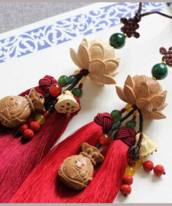 Khánh treo ô tô túi hình túi tiền kết hợp hoa sen