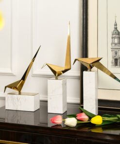 Mô hình hạc giấy trang trí bằng kim loại