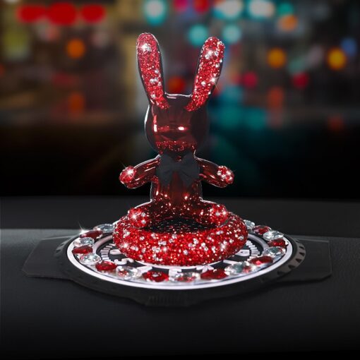 tho bunny trang tri oto 1 Thỏ Bunny gắn đá kết hộp nước hoa để oto